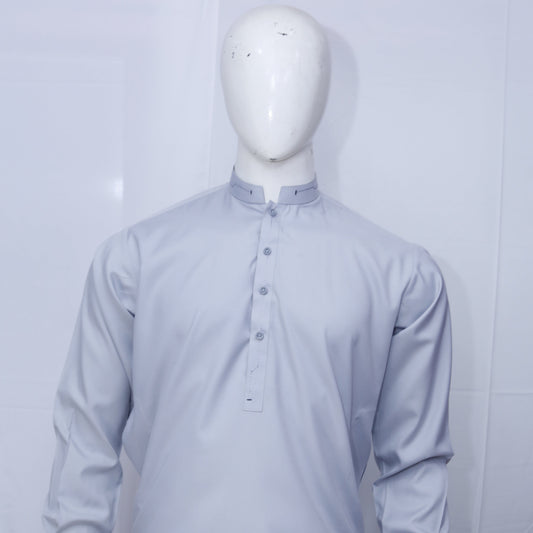 Embroided Sly Blue Kurta Wash&Wear