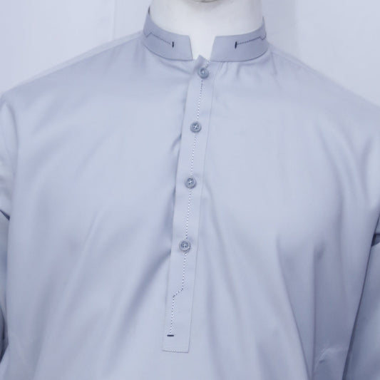 Embroided Sly Blue Kurta Wash&Wear